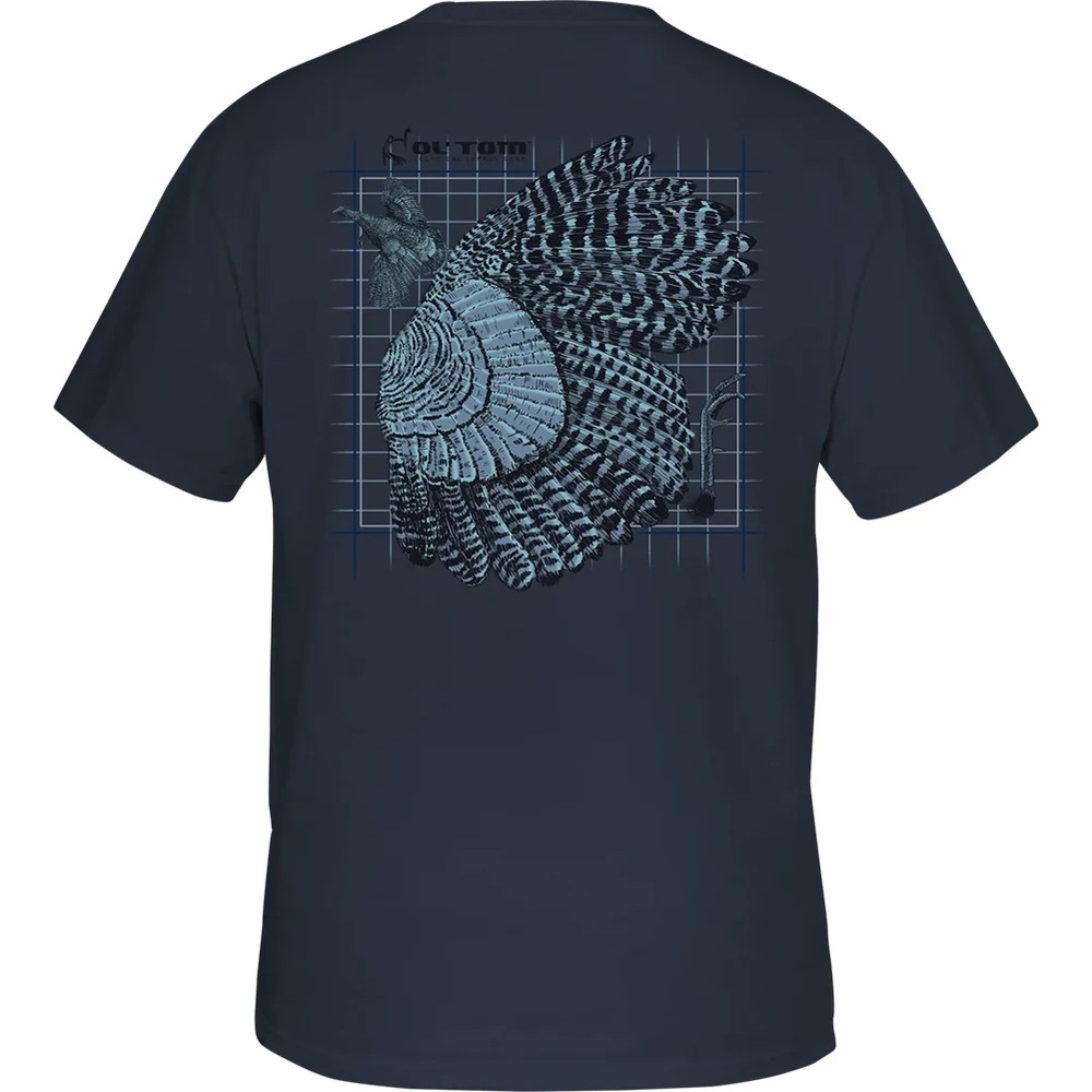 Drake Vintage Indigo Short Sleeve Tee with Turkey Wing Graphic